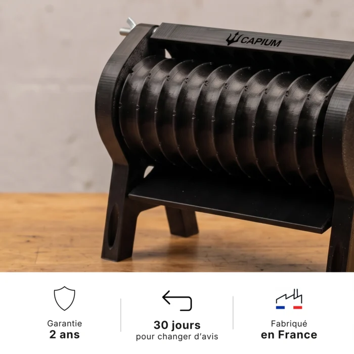 Capium boilie machine with a 2 year warranty, 30 days withdrawal period, and made in France.