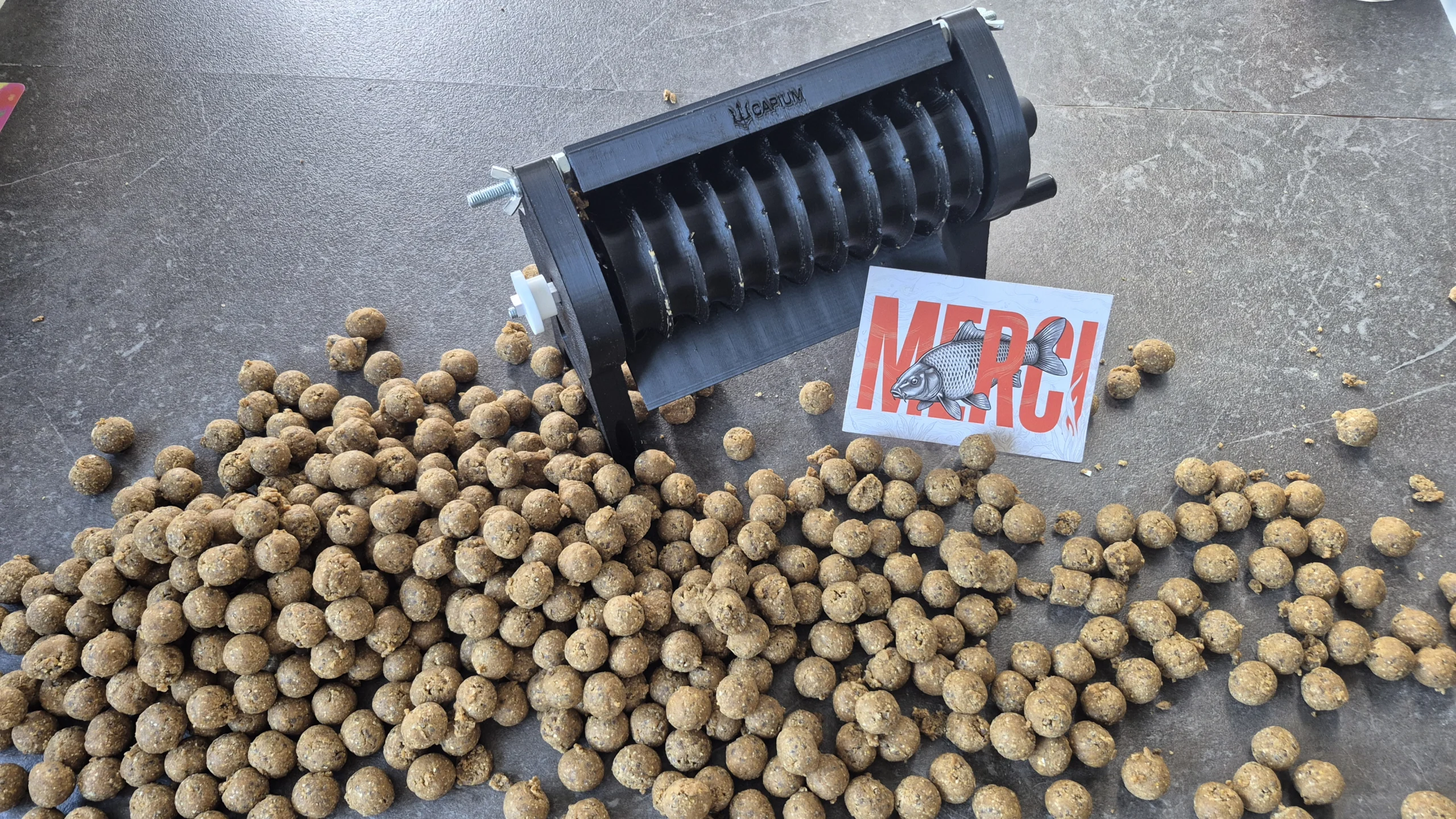 Boilies made with a Capium machine